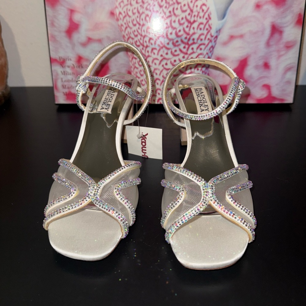 Badgley Mischka Rhinestone Strappy Heels